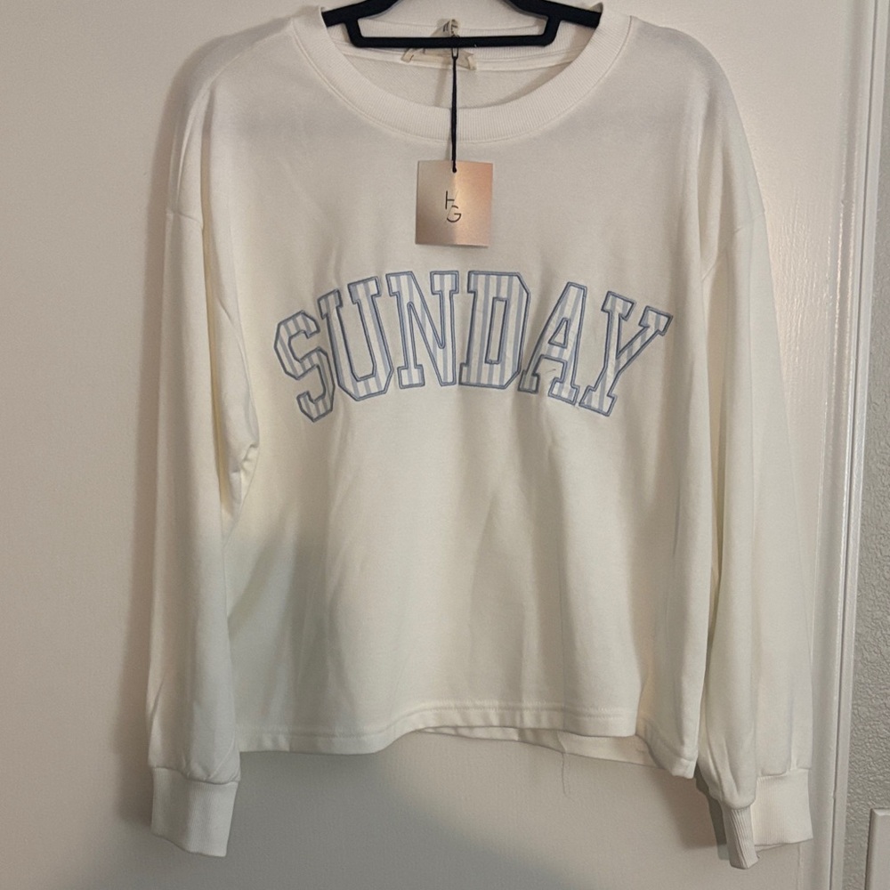 Sunday White Sweatshirt
